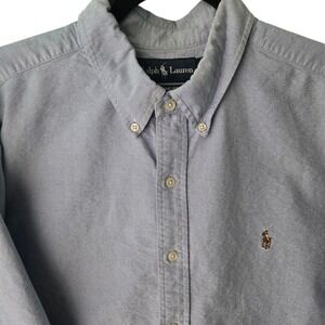 Ralph Lauren Mens XXL Classic Fit Light Blue Oxford Button Down Shirt Cotton